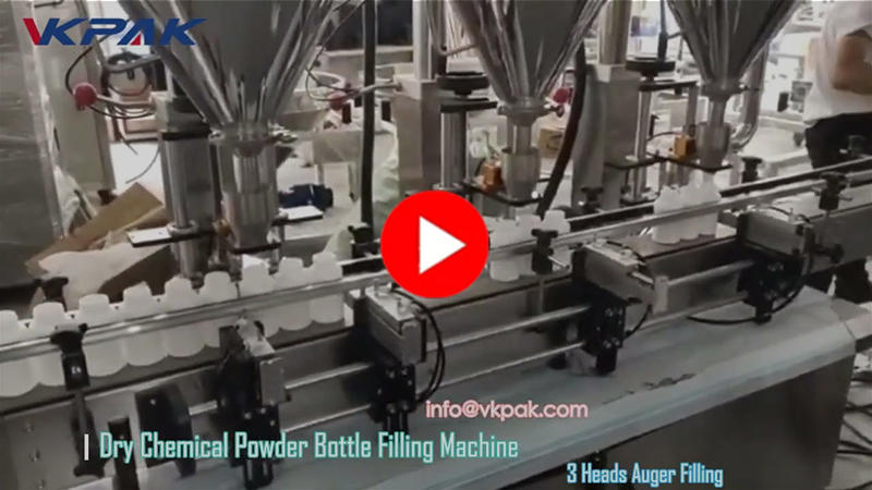 Mesin Pengisian Botol Bubuk Tiga Kepala Otomatis