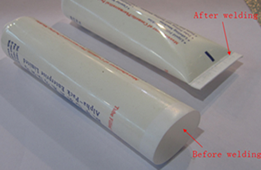 welding samples by ultrasonic tube sealer sampel pengelasan dengan penyegel tabung ultrasonik.jpg